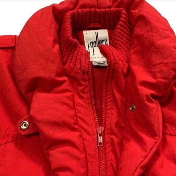 JGallery Korea Puffer Jacket Christmas Red Pockets Lined Warm Womens Size M - Picture 6 of 15